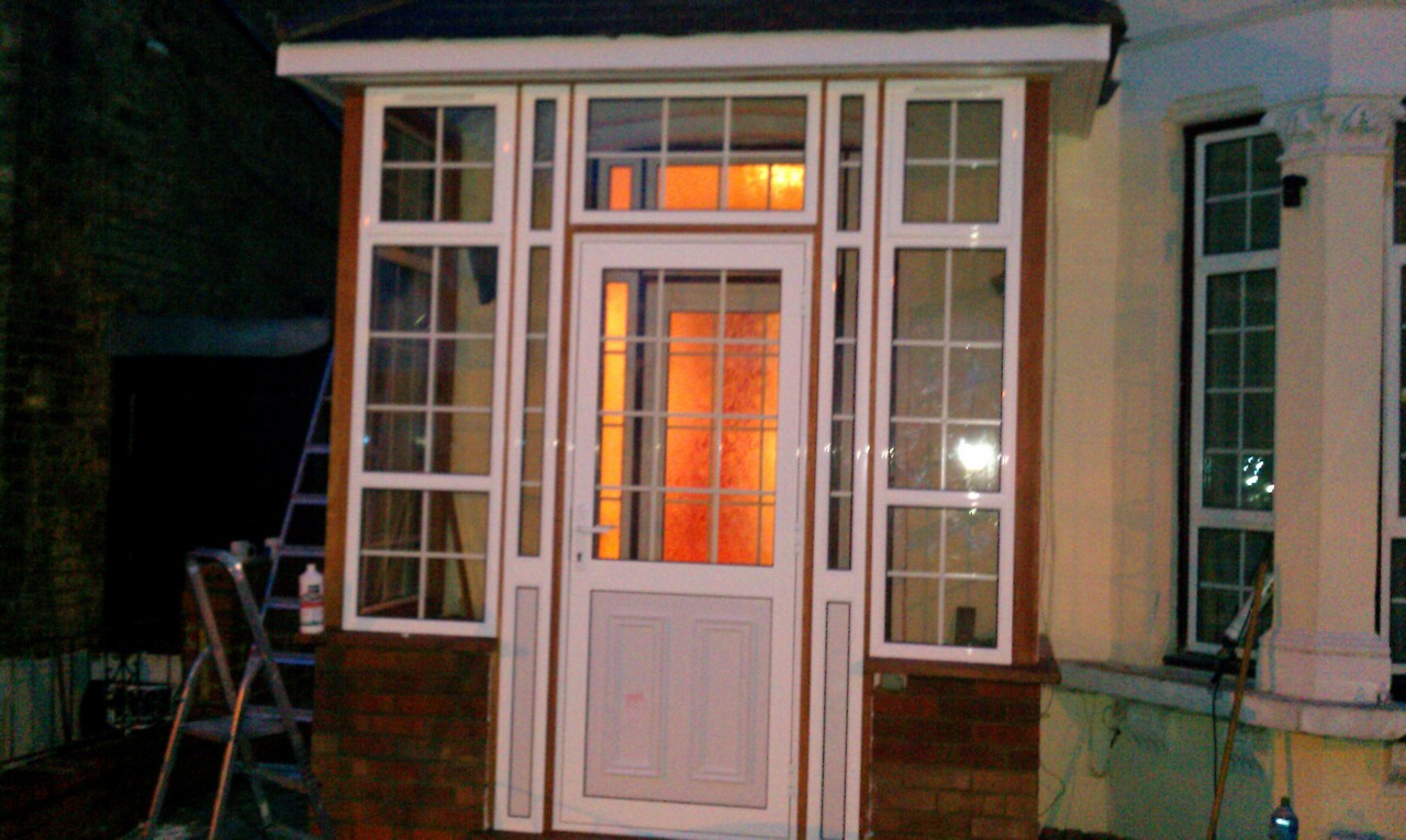 uPVC porch with Georgian bar glazing installed in Leighton Buzzard